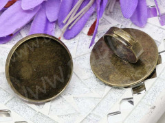 Основа (заготовка) для кольца 130 17мм с сеттингом 27мм античная бронза (Brass)