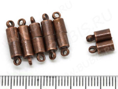 Магнитный замочек №14 с петельками 16,5*4*4мм античная медь (Brass)
