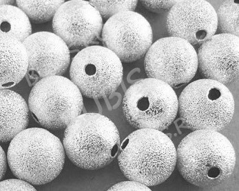 Бусина Шарик металлический "сахарный" 8мм серебристый (Brass) (10шт)