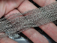 Цепочка S03 хирургическая сталь 3*2,5*0,6мм цвет платины (ювелирная сталь) (50см)