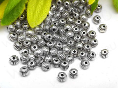 Бусина 104 округлая тыковка 3,7*3,7*3мм античное серебро (литьё) (10шт.)