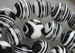 Бусина округлая 6мм Турквенит чёрно-белый (камни)