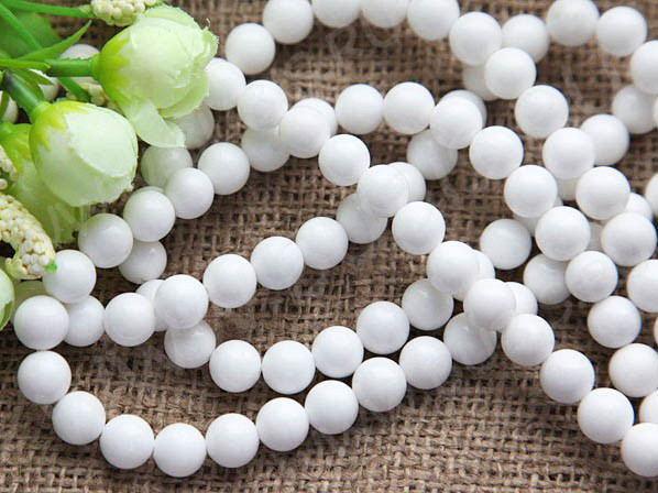 Бусина округлая 10мм Агат белый пресс. (камни)