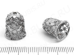 261 Шапочка ажурная 56 колпачок 15*12,5*12,5мм цвет платины (Milano LUX) (Brass)