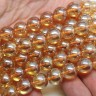 Бусина округлая Имитация Опала 12мм золотистая с глянцем прозрачная (стекло) Купить Бусина округлая Имитация Опала 12мм золотистая с глянцем прозрачная (стекло) с доставкой по России