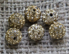 (СКИДКИ!!!) Бусина Шамбала 05 10мм св.бежевая (керамика и стекло) (5ШТ.)