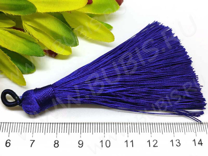 Декоративный элемент 078 Кисть струящаяся 90*9мм синяя (декоративные элементы) (1 ПАРА)