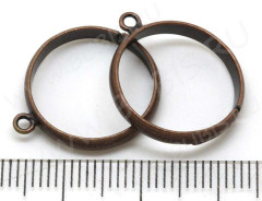 Основа (заготовка) для кольца 074 16мм с одной петлёй античная медь (Brass)