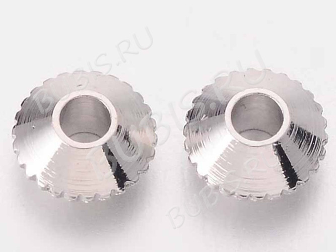 Рондели 082 Юлы 4*4*2,2мм цвет платины (LUX Китай) (Brass) (10шт.)