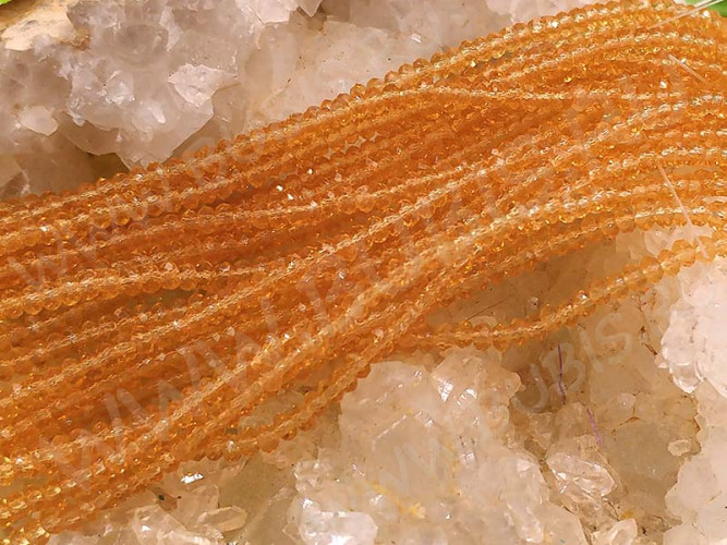 Бусина кристалл гранёный абакус 2,5*2,5*1,5мм золотистый прозрачный (имитация Сваровски) (НИТЬ)