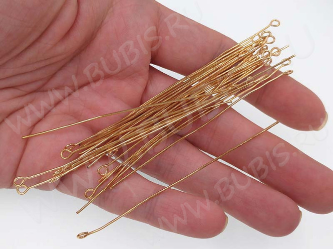УЦЕНКА!!! Штифт с петлёй 75*0,7мм светлое золото (Iron) (10шт.)