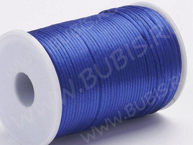Шёлковый шнур 01 2мм синий (1м)
