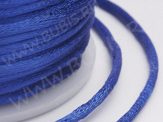 Шёлковый шнур 01 2мм синий (1м)