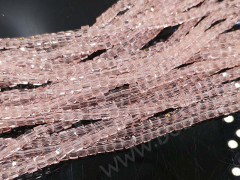 Бусина кристалл гранёный Кубик 2,5*2,5*2мм розово-персиковый прозрачный (имитация Сваровски) (10шт.)