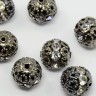 Бусина ажурная 32 Шарик со стразами 10мм черный никель (Brass) Купить Бусина ажурная 32 Шарик со стразами 10мм черный никель (Brass) с доставкой по России