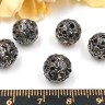 Бусина ажурная 32 Шарик со стразами 10мм черный никель (Brass) Купить Бусина ажурная 32 Шарик со стразами 10мм черный никель (Brass) с доставкой по России