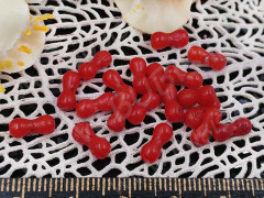 Бусина каменная Косточка 9,2*4*4мм Коралл т.красный натуральный (камни) (10шт.)