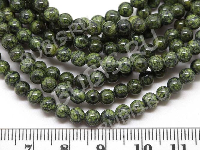 Бусина округлая 4мм Змеевик (камни) (10шт.)