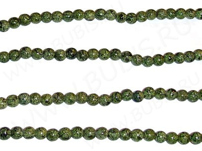 Бусина округлая 4мм Змеевик (камни) (10шт.)