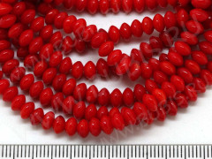Бусина каменная Рондель 04 5*5*3мм Коралл красный натуральный (камни) (10шт.)