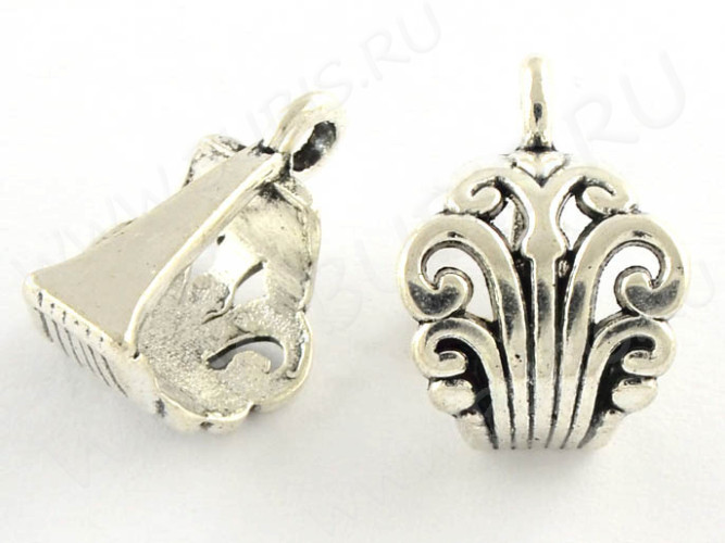 Бусина с петлёй 108 Бейл ажурный 17*12*8,5мм античное серебро (литьё)