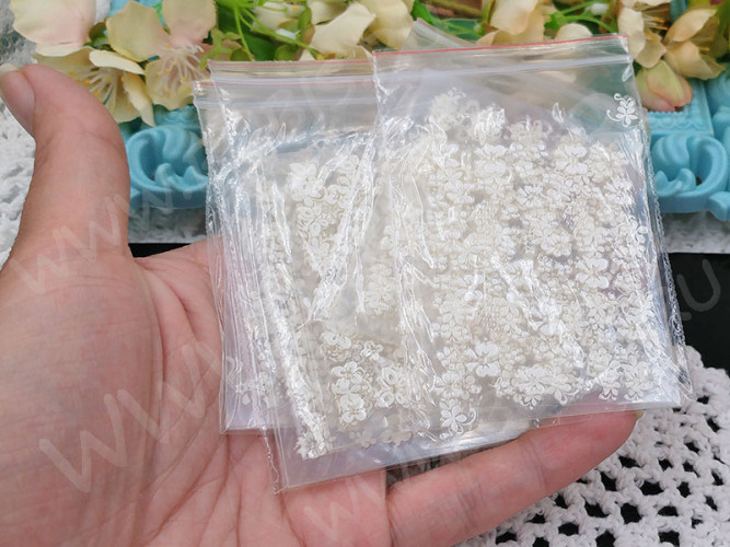 Стикеры 05 наклейки 6,5*5см МИКС белых рисунков (декор) (5шт.)