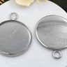 Купить Подвеска-сеттинг Круг 40 (сеттинг 20мм) 26*22*2,2мм цвет платины (Хирургическая сталь) с доставкой по России