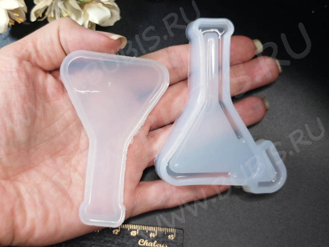 Молд 156 для эпоксидной смолы 88*68*9,5мм и 86*55*4мм Шейкер двусоставной Колба (силикон)