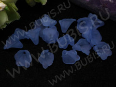Бусина акрил Цветочек 13 воронка матовый 10*10*9мм голубой полупрозрачный (акрил) (20шт.)