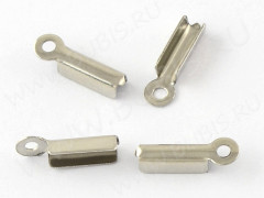 Зажимы №50 Концевики 11*3*2,5мм цвет платины (Хирургическая сталь) (10шт.)