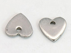 Подвеска Жетон 32 Сердечко окончание цепочки 7,3*7,3*1мм цвет платины (Хирургическая сталь)