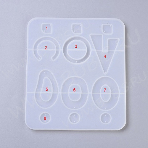 Молд 232 для эпоксидной смолы 170*155*7мм  Подвески Кулоны Коннекторы (силикон)