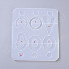 Молд 232 для эпоксидной смолы 170*155*7мм  Подвески Кулоны Коннекторы (силикон)