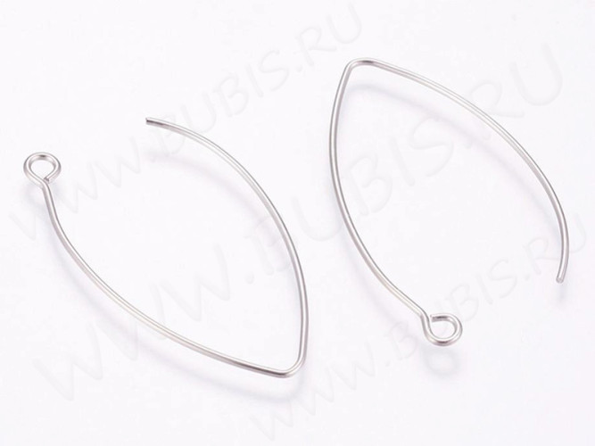 Швензы-крючки №100 петли большие 25*15*0,7мм цвет платины (Хирургическая сталь) (1 пара)