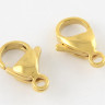 Купить Замочек карабин №078-G 11*7*3мм золотистый Real Gold Plated 24K (LUX)(Хирургическая сталь) с доставкой по России