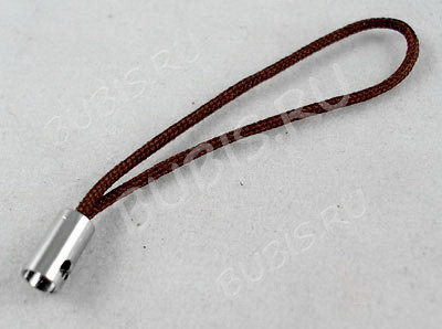 (СКИДКИ!!!) Шнурок для мобильного телефона 05 без карабина и колечка 45мм т.коричневый (5ШТ.)