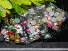 Кабошон декоративный 36 Полубусина 8*8*4мм МИКС жемчужный (акрил) (30шт.)