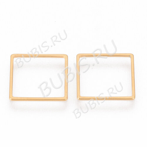 Декоративный элемент 111-G Квадрат рамка коннектор 12*12*0,9мм золотистый (Хирургическая сталь)