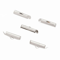 Концевик 138 слайдер зажим трубочка для лент 16*5,5*4мм цвет платины (Iron) (10шт)