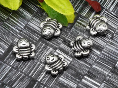 Бусина 174 Пчела 03 3D двусторонняя 9*9*3,7мм античное серебро (литьё)