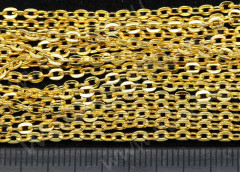 Цепочка I037 с плоским звеном 3*2мм золотистая (Iron) (50см)