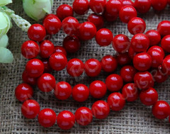 Бусина округлая 12мм Коралл красный пресс. (камни)