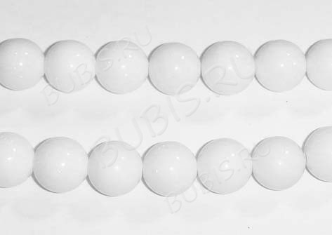Бусина округлая 12мм Агат белый пресс. (камни)