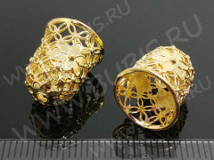 261 Шапочка ажурная 56 колпачок 15*12,5*12,5мм золотистая (Milano LUX) (Brass)