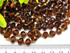 Бусина Абакус гранёный 8*8*5,5мм Хрусталь т.янтарный прозрачный (имитация Сваровски)