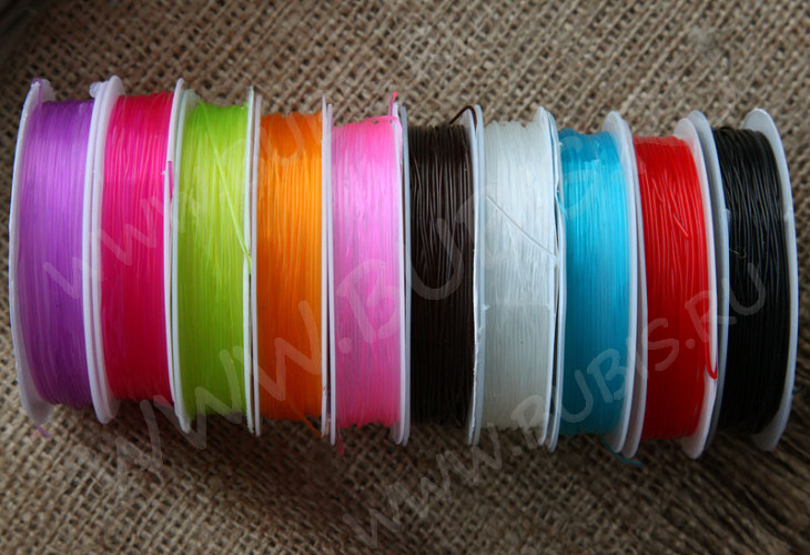 Резинка 13 силиконовая круглая 0,8мм чёрная (катушка 10м)