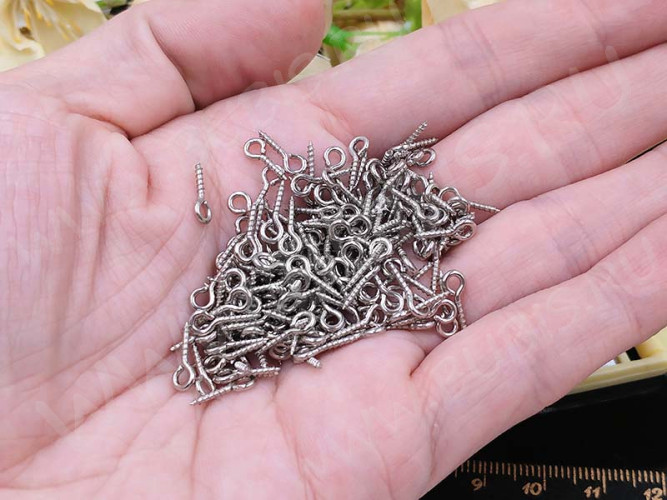 Штифт винтовой 07 толстый 10*4*1,1мм цвет платины (Iron) (100шт)