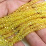 Купить Бусина кристалл гранёный абакус 4,3*4*3,5мм жёлтый прозрачный (имитация Сваровски) (20шт.) с доставкой по России