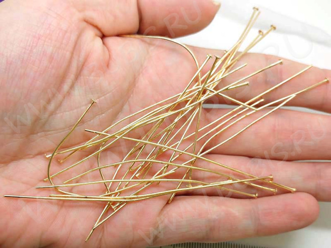 УЦЕНКА!!! Штифт со шляпкой 75*0,7мм светлое золото (Iron) (10шт.)