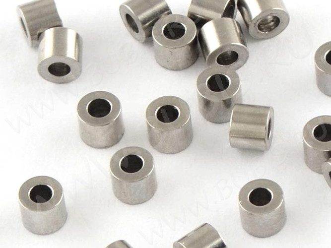 Бусина 142 Разделитель цилиндрик 2,8*2,8*2,5мм цвет платины (хирургическая сталь) (10шт)